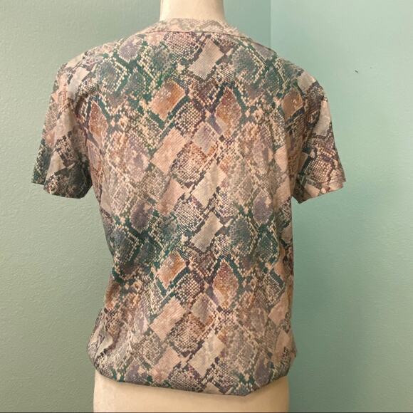 n:Philanthropy Snakeskin Print Cotton Tee, Size S - Picture 4 of 9